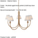 2 PACK Hanging Ceiling Pendant Light - Brushed aged brass plate & shell bay blue fabric - 5 x 7W LED B22