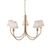 Hanging Ceiling Pendant Light - Brushed aged brass plate & shell bay blue fabric - 5 x 7W LED B22