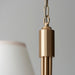 2 PACK Hanging Ceiling Pendant Light - Brushed aged brass plate & vintage white fabric - 5 x 7W LED B22