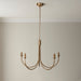 Hanging Ceiling Pendant Light - Brushed aged brass plate & vintage white fabric - 5 x 7W LED B22