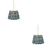 2 PACK Hanging Ceiling Pendant Light - Brushed aged brass, red flex & marlin blue fabric - 6W LED B22