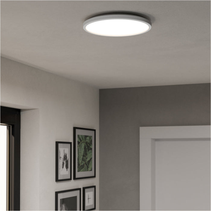 Elegant 30cm White Round LED Pendant Ceiling Light for Modern Interiors