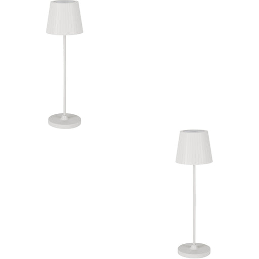 2 PACK Elegant Modern White LED Table Lamp for Stylish Indoor Home Decor