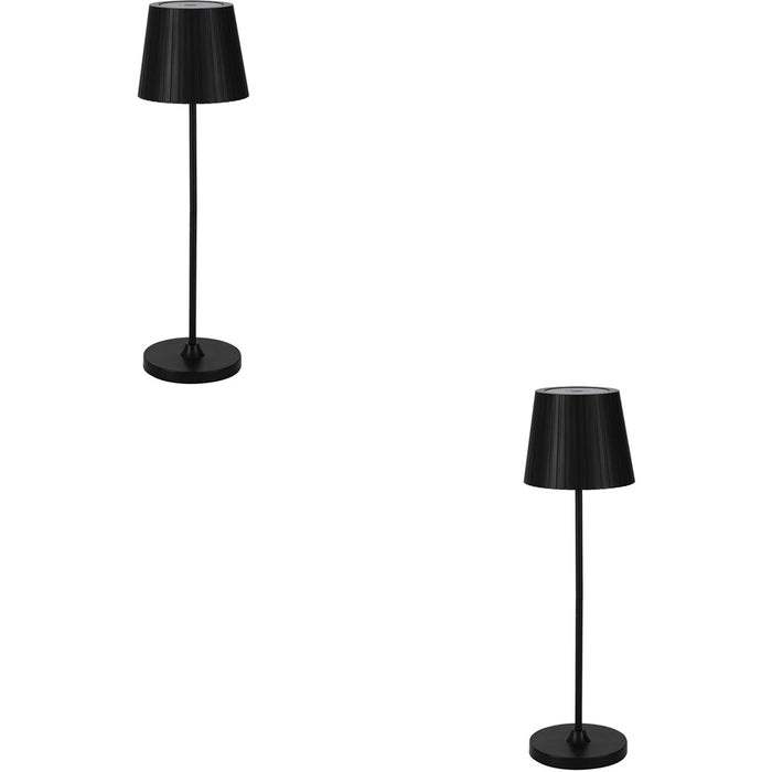 2 PACK Stylish Modern Black LED Table Lamp for Home Decor Minimalist Indoor Lighting