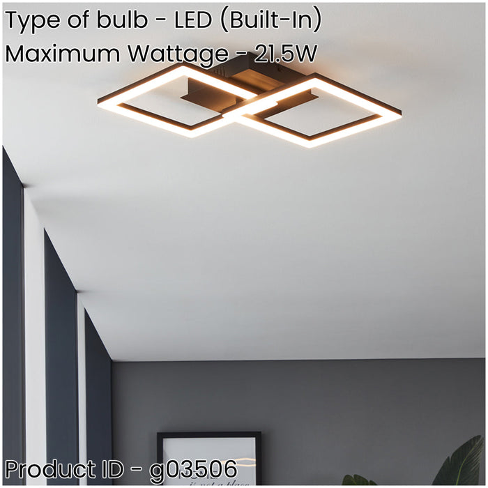 Stylish Modern Black Pendant Light 52cm Indoor Ceiling Fixture for Home Decor