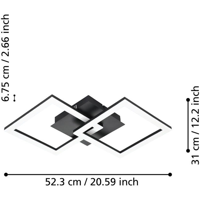 Stylish Modern Black Pendant Light 52cm Indoor Ceiling Fixture for Home Decor