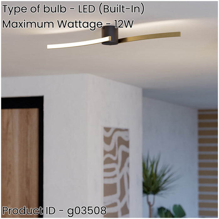 Stylish Modern Black and Brushed Brass Ceiling Light for Indoor Spaces