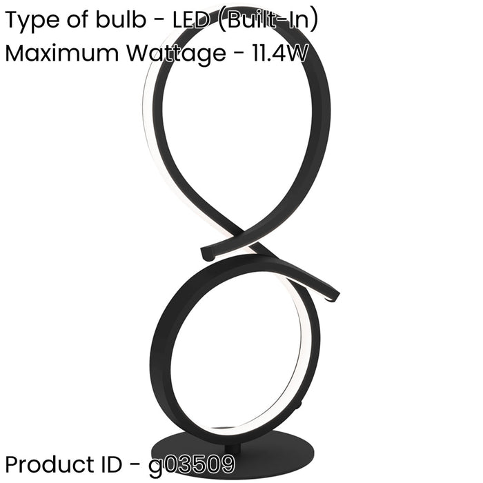 2 PACK Stylish Modern Black Table Lamp for Indoor Home Decor Minimalist Design