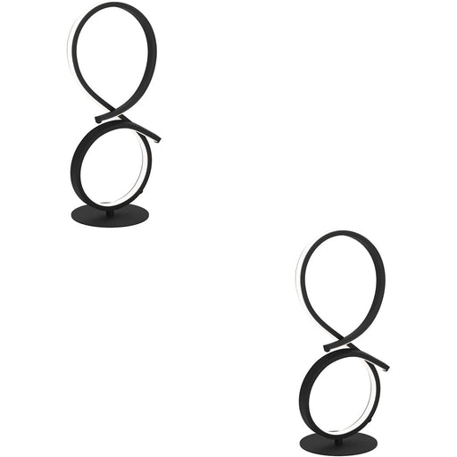 2 PACK Stylish Modern Black Table Lamp for Indoor Home Decor Minimalist Design