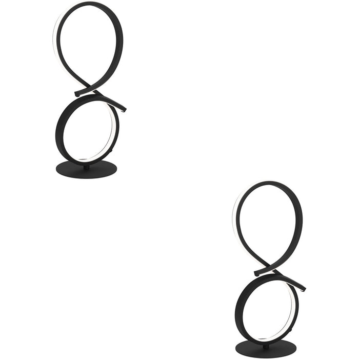 2 PACK Stylish Modern Black Table Lamp for Indoor Home Decor Minimalist Design