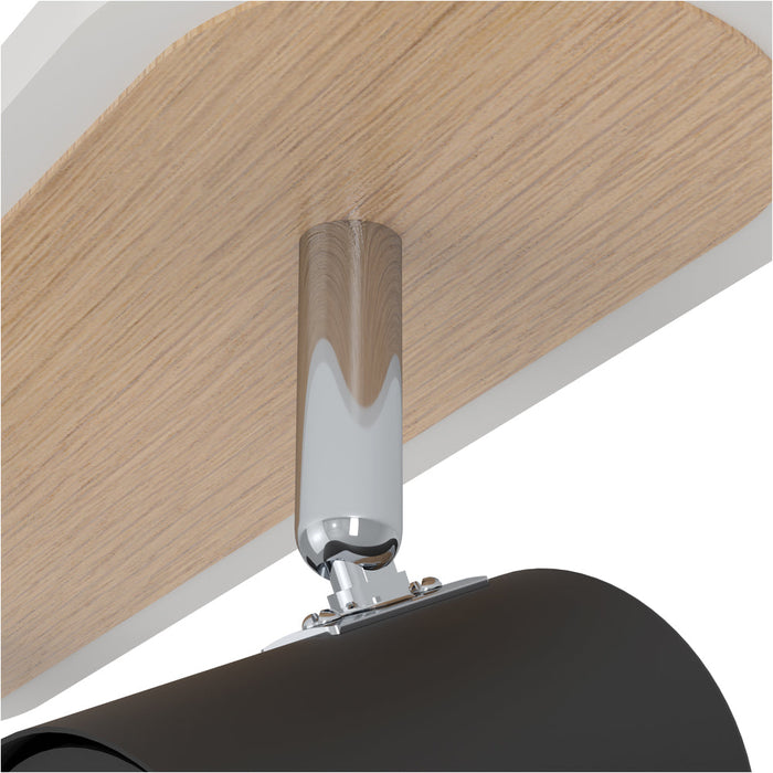 Stylish Modern Black and Brown Triple Ceiling Spotlight for Indoor Spaces