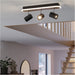Stylish Modern Black and Brown Triple Ceiling Spotlight for Indoor Spaces