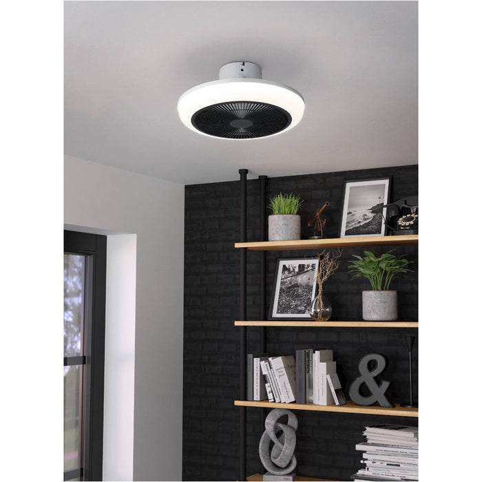 Sleek Modern Integrated LED Ceiling Light in White and Black for Indoor Spaces