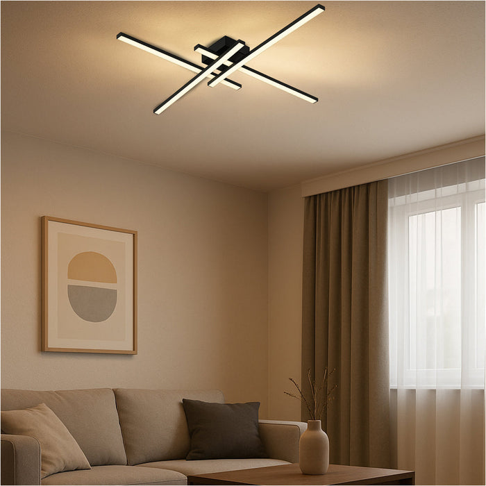 Sleek Modern Black Square Ceiling Light LED Indoor Fixture for Stylish Homes