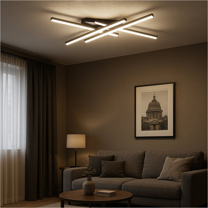 Sleek Modern Black LED Ceiling Light for Indoor Spaces Stylish Semi Flush Design 2