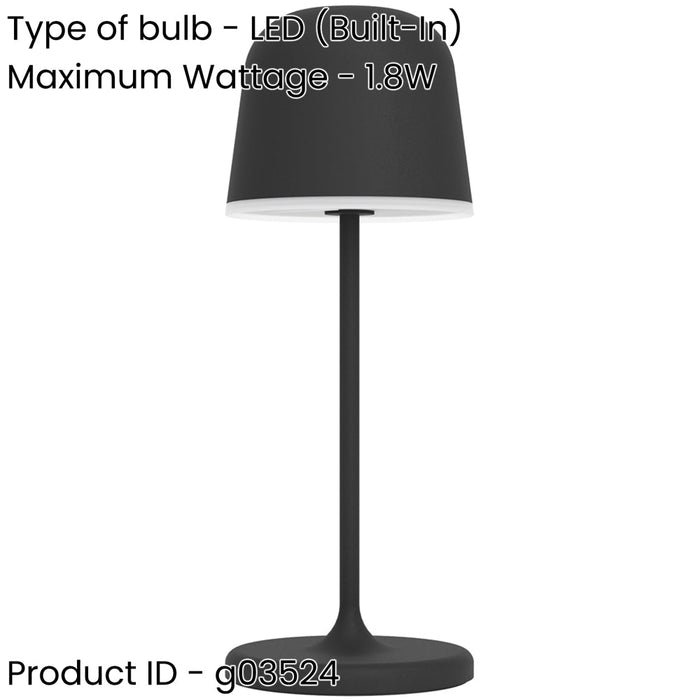 2 PACK Stylish Modern Black LED Table Lamp for Indoor Home Spaces