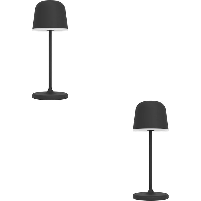 2 PACK Stylish Modern Black LED Table Lamp for Indoor Home Spaces