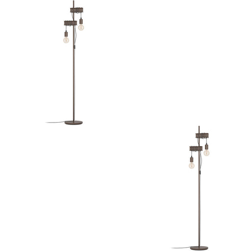 2 PACK Stylish Modern Design Antique Brown and Black Floor Lamp for Indoor Use