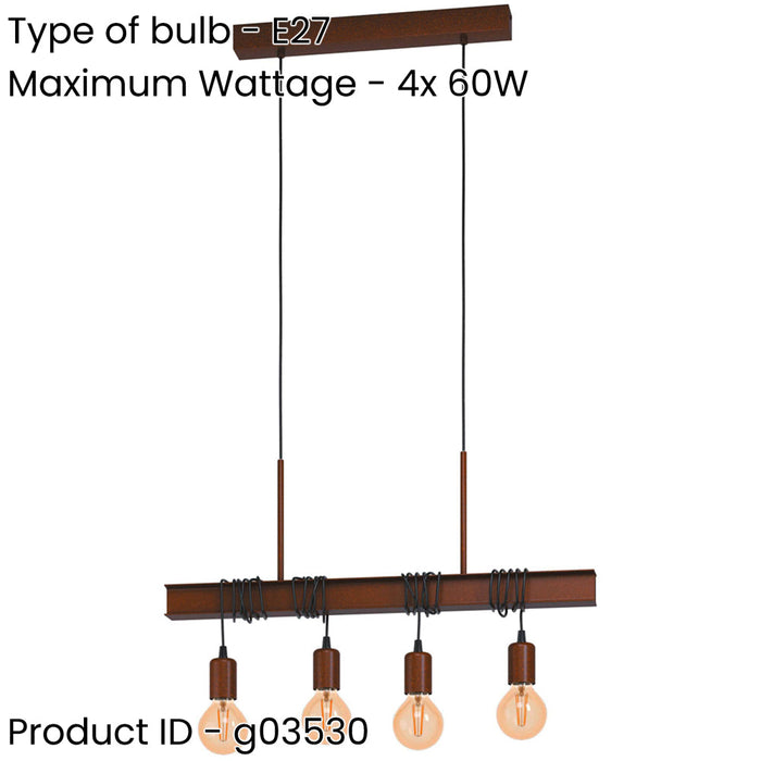 Stylish Antique Brown E27 Pendant Light Modern Ceiling Fixture for Indoor Spaces