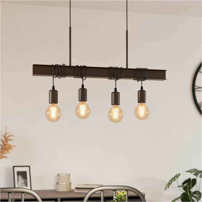 Stylish Antique Brown E27 Pendant Light Modern Ceiling Fixture for Indoor Spaces