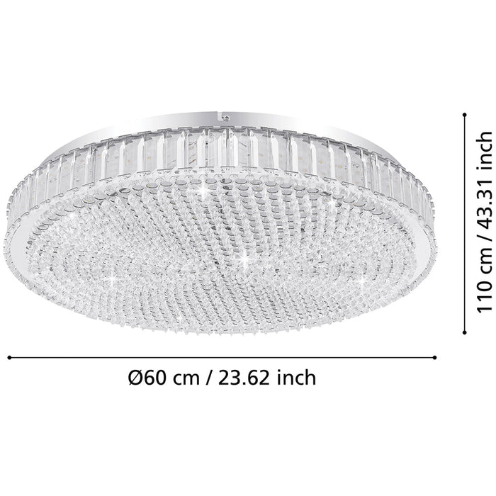Stylish 61cm Chrome LED Ceiling Light for Modern Indoor Spaces