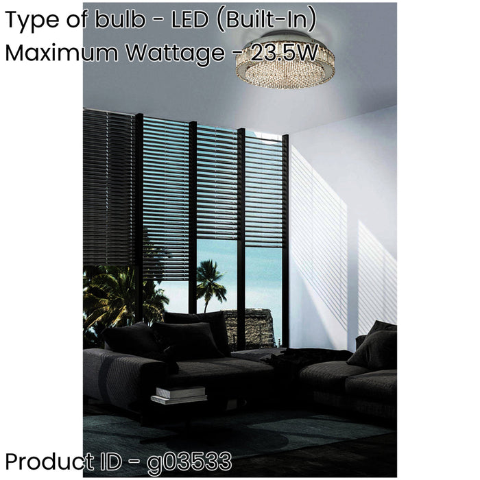 Stylish 41cm Modern Chrome LED Ceiling Light for Indoor Spaces