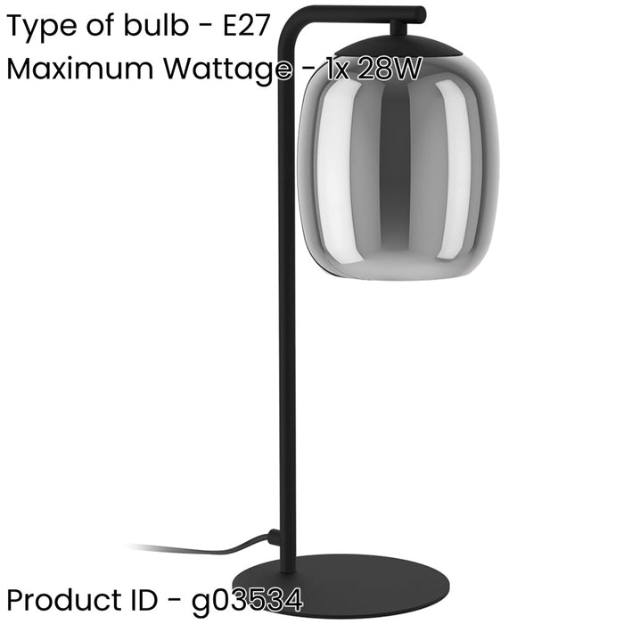 2 PACK Stylish Modern Black LED Table Lamp Indoor Home Decor