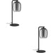 2 PACK Stylish Modern Black LED Table Lamp Indoor Home Decor