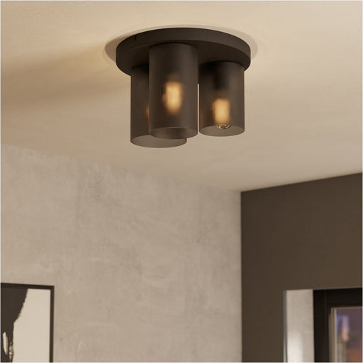 Stylish Modern Black Ceiling Light for Home Interiors Versatile Semi Flush Design