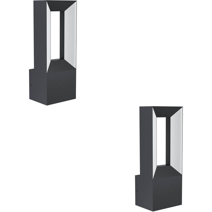 2 PACK Sleek Modern Black LED Wall Light for Indoor Spaces Stylish Home Illumination