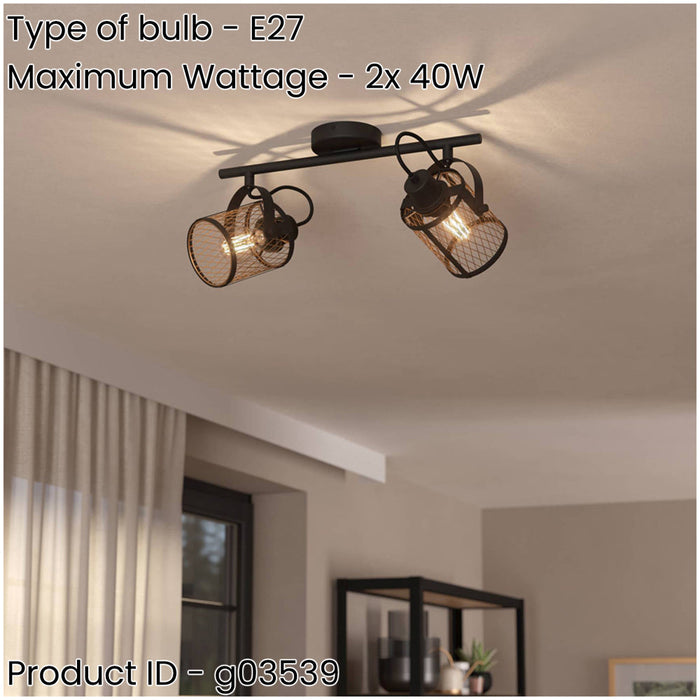 Sleek Black Double Ceiling Spotlight for Indoor Spaces Modern Design