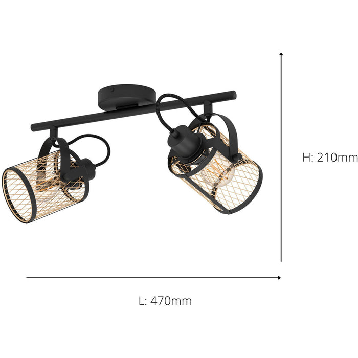 Sleek Black Double Ceiling Spotlight for Indoor Spaces Modern Design