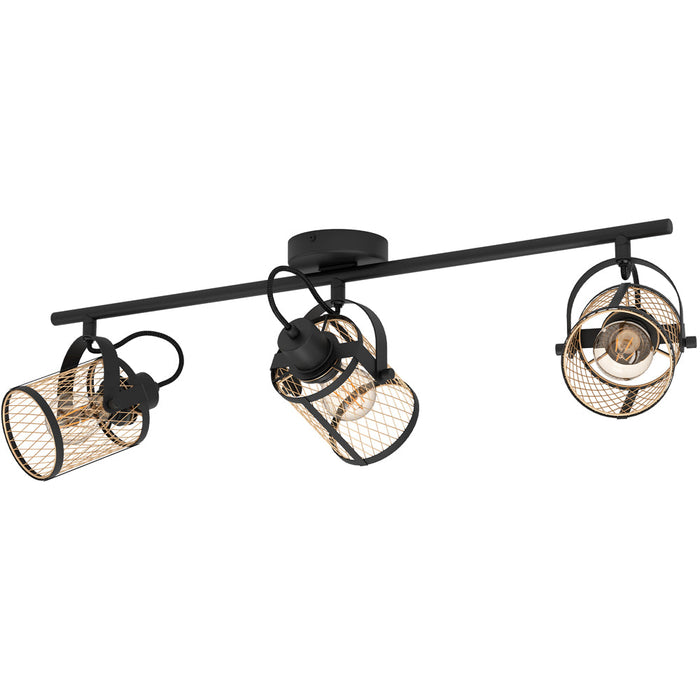 Modern Black Triple Ceiling Spotlight for Indoor Spaces Stylish Lighting Solution