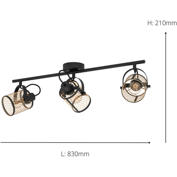 Modern Black Triple Ceiling Spotlight for Indoor Spaces Stylish Lighting Solution