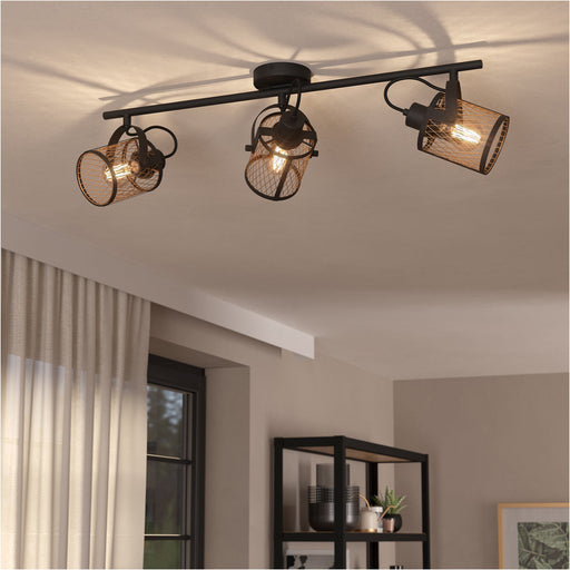 Modern Black Triple Ceiling Spotlight for Indoor Spaces Stylish Lighting Solution