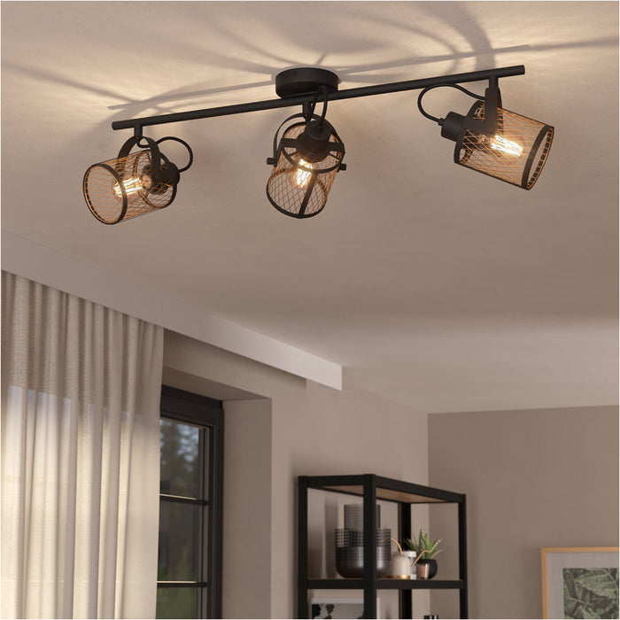 Modern Black Triple Ceiling Spotlight for Indoor Spaces Stylish Lighting Solution