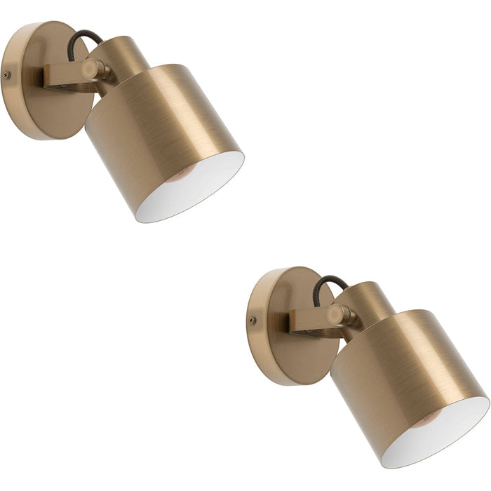 2 PACK Stylish Brushed Creme Gold and White Indoor Ceiling Spotlight for Modern Homes