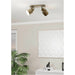Contemporary Brushed Creme Gold and White Double Ceiling Spotlight 21cm E27 for Indoor Spaces