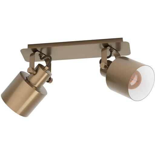 Contemporary Brushed Creme Gold and White Double Ceiling Spotlight 21cm E27 for Indoor Spaces