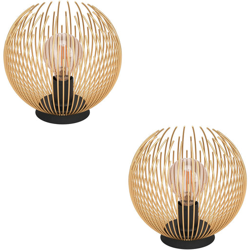 2 PACK Stylish Modern Black and Gold Table Lamp for Elegant Indoor Lighting