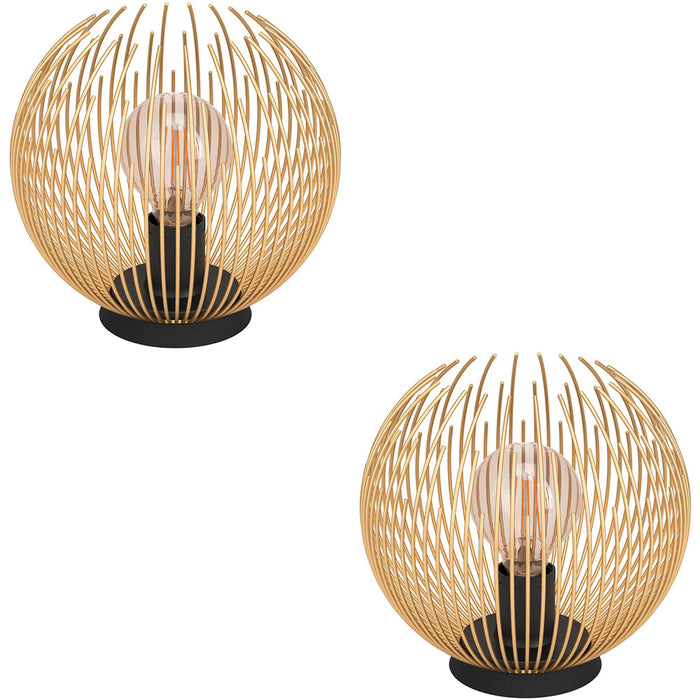 2 PACK Stylish Modern Black and Gold Table Lamp for Elegant Indoor Lighting