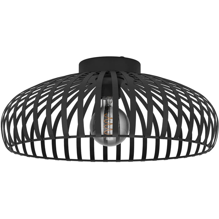 Stylish Modern Black Ceiling Light 43cm Semi Flush Fixture for Indoor Spaces