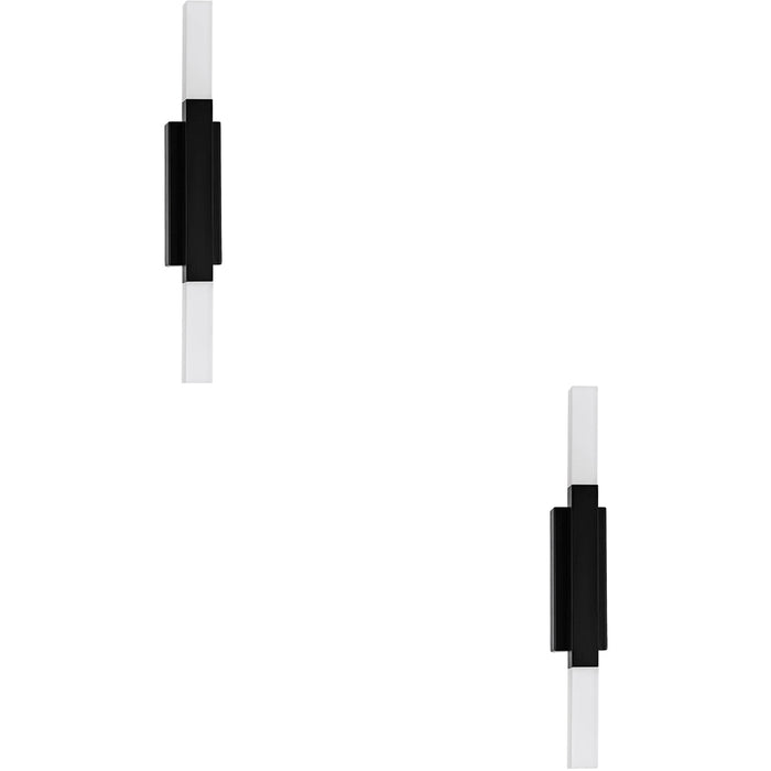 2 PACK Sleek Modern Black Mirror Wall Light for Stylish Home Decor