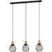 Stylish Modern Black and Brown Triple Pendant Ceiling Light for Contemporary Interiors
