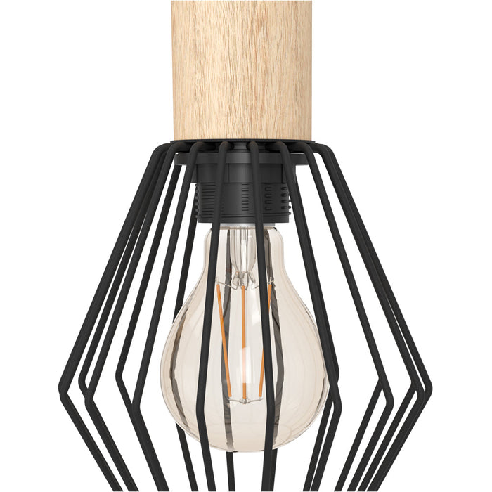 Stylish Modern Black and Brown Triple Pendant Ceiling Light for Contemporary Interiors