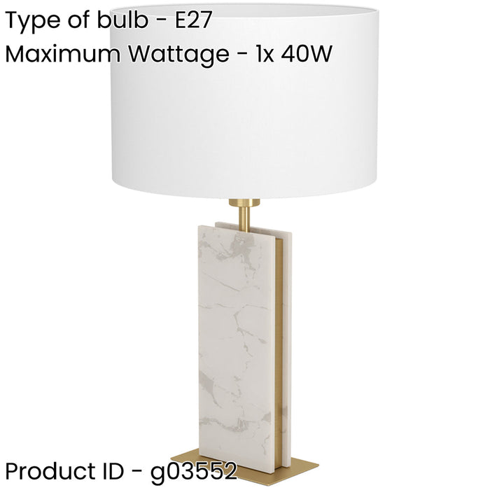 2 PACK Elegant Modern Brushed Brass and White Table Lamp for Stylish Indoor Decor