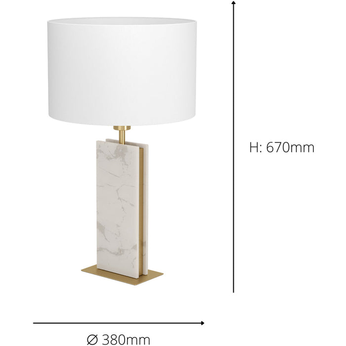 2 PACK Elegant Modern Brushed Brass and White Table Lamp for Stylish Indoor Decor