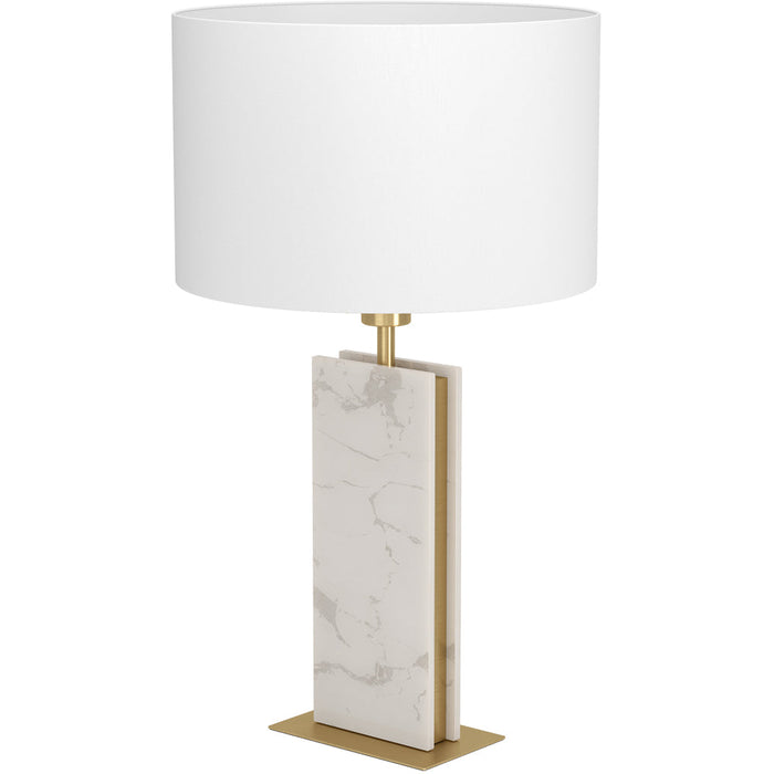 Elegant Modern Brushed Brass and White Table Lamp for Stylish Indoor Decor