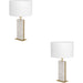 2 PACK Elegant Modern Brushed Brass and White Table Lamp for Stylish Indoor Decor
