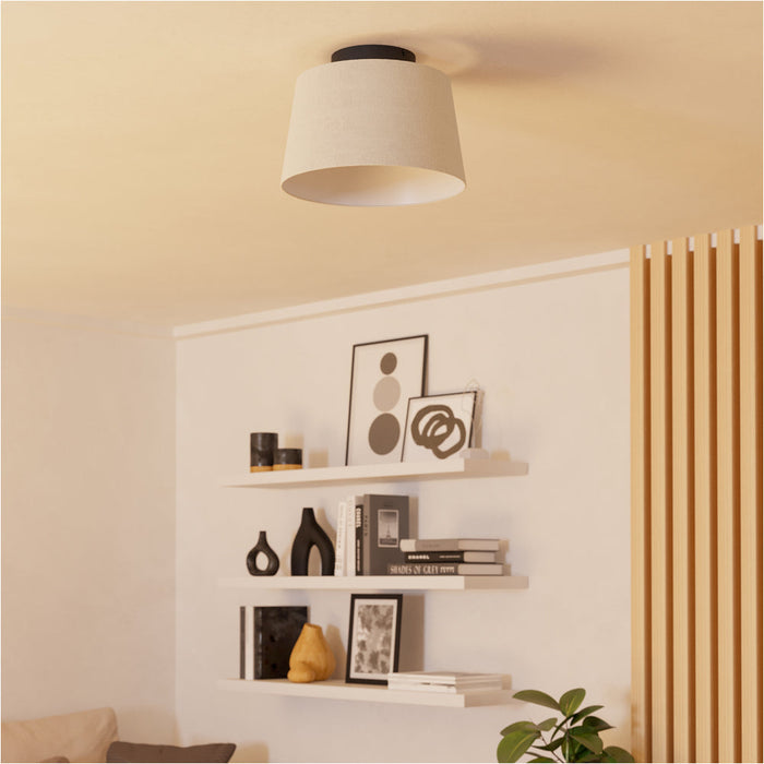 Sleek Modern Black Ceiling Light for Indoor Spaces Versatile Semi Flush Fixture